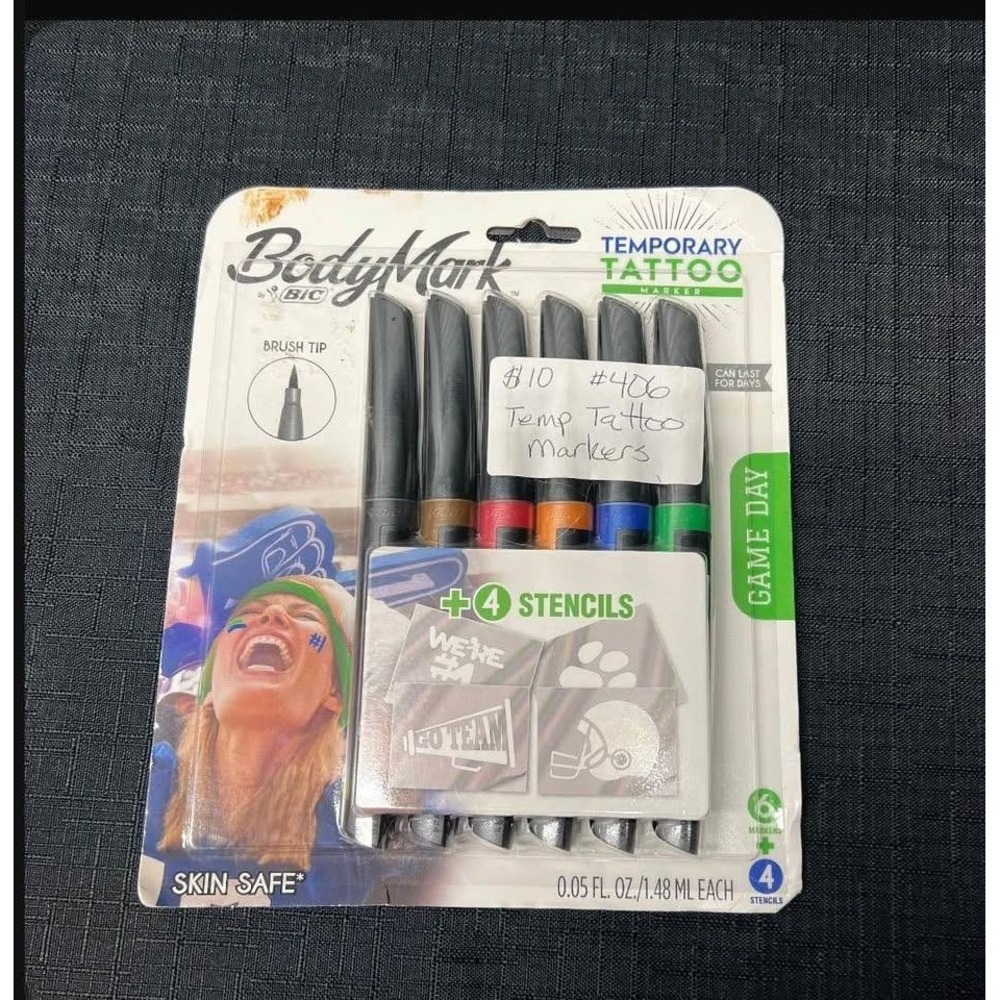 Bic BodyMark‎ Temporary Body Markers NIB 6 Pack